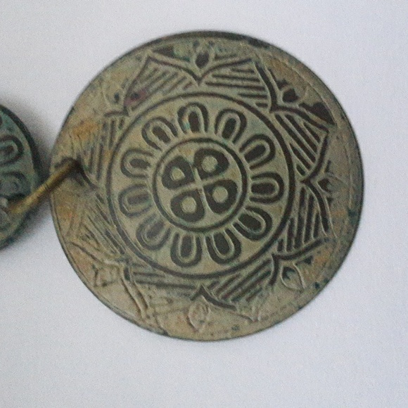 Metal Mandala Earrings - Picture 3 of 3